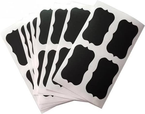 Itsekiinnittyvät liitutaulutarrat – liitutaulutarra – tarrat – liitutaulutarrat – 5 x 3,5 cm – 72 kappaletta
