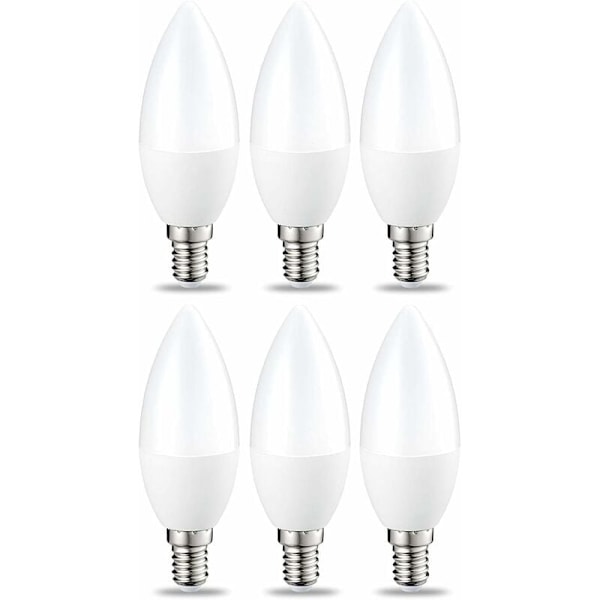 Förpackning med 6 Små LED-lampor med lågeffekt E14 Edison Skruvsockel 5W (motsvarar 40W) Varmvitt Ej Dimbar