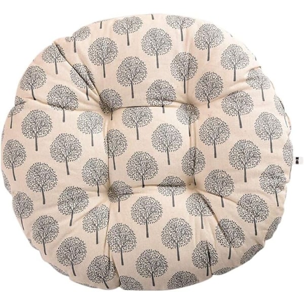 Stolepude rund, siddepude med blomstermønster, dyreprint, siddepude til udendørs brug, have, balkon, 40 cm, bomuld og linned