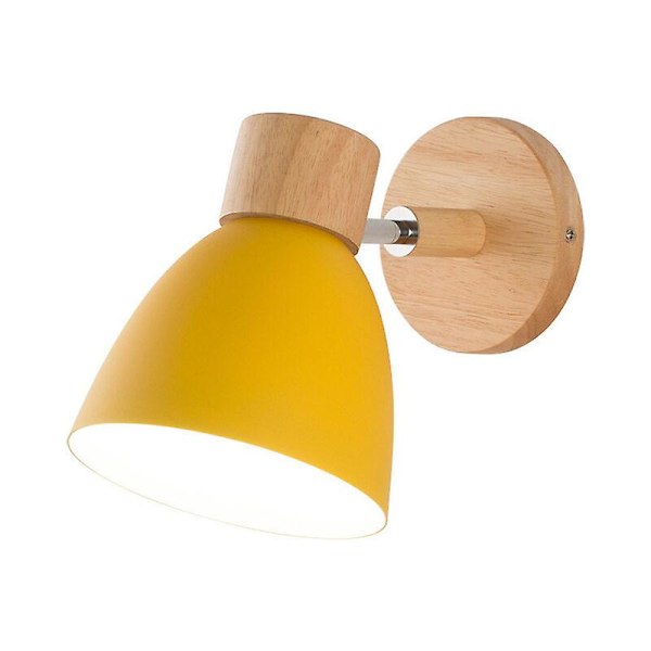 Nordic Metal Iron Macaron Bedside Bedroom Simple Modern Wall Lamp-Yellow