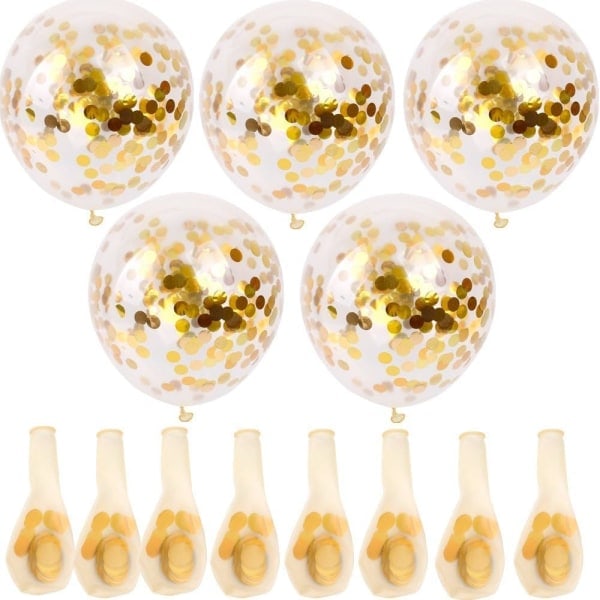 IC Guldkonfetti Balloner 20 stk, 12 tommer festballoner med konfettiprikker af gyldent papir til festdekorationer (guld)