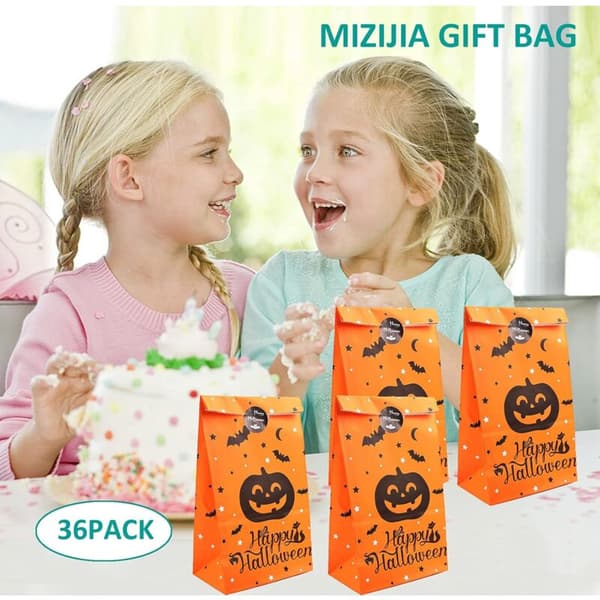 Halloween Papirpose Slikpose Gavepose Sæt 36 stk Kraft Papirpose Børnefødselsdagsfest Bryllupsgave Indpakningspapirpose