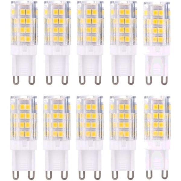 G9 LED-lampor, Varmvit 3000K 5W Ljus Motsvarande 40W Halogenlampor 420 Lumen Ej Dimbar, 10-pack