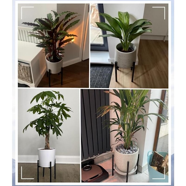 Plantestativ, Simpel Metal Plantereol, Indendørs og Udendørs Blomsterpotteholder Justerbar Bredde til 20-30cm Potter (Potter Ikke Inkluderet)