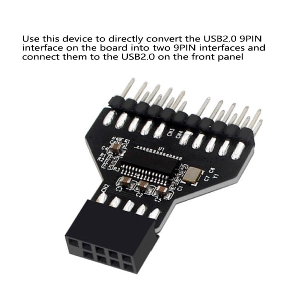 IC 9-nastainen USB HUB -otsikko USB 2.0 9-nastainen liitinadapteri RGB Sp:lle