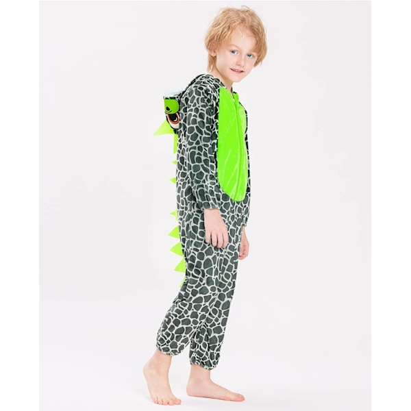 Baby Dinosaur Kostym, Drakkläder Jumpsuit med Huva för Barn, Djurstorlek Pyjamas