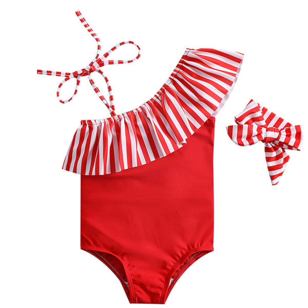 IC Baby baddräkt tjej små flickor baddräkt Girls One-Shoulder + 120