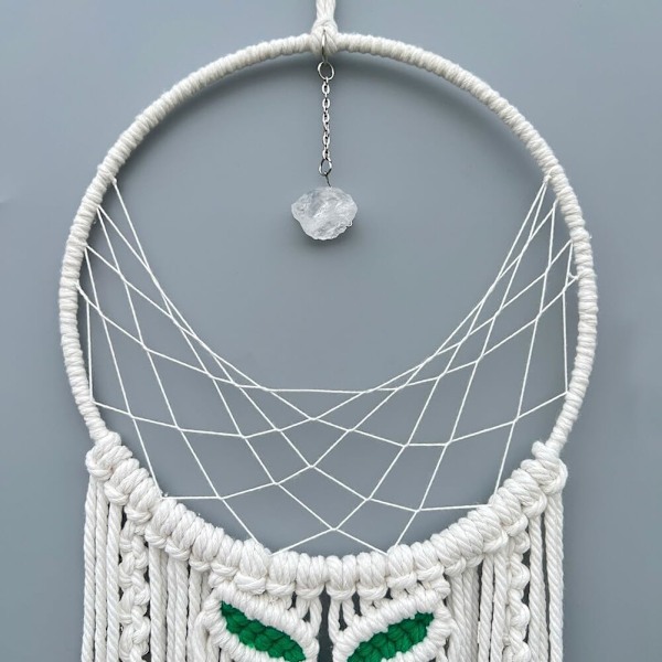 Macrame Dream Catcher - Boho Vævet Vægophæng Dekoration