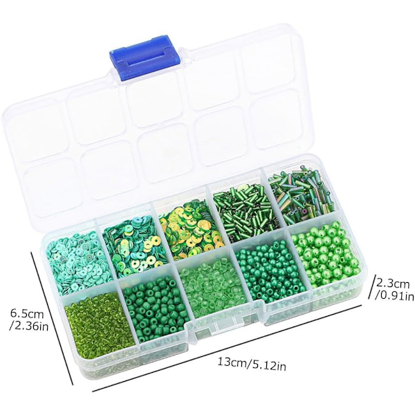Färgglada minipärlor för armband - DIY Macaron Charm Kit Green