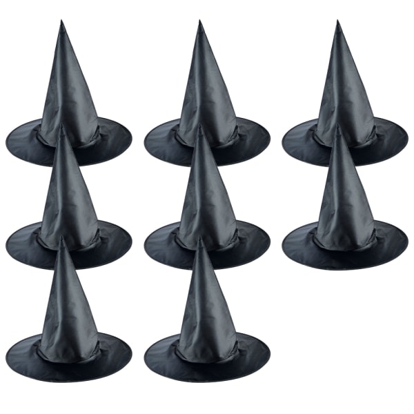 IC 8-pack Halloween Kostym Häxhatt Mössa Häxtillbehör