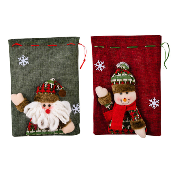 IC Liten julenissepose for adventskalendere, tøyposer, stil 1