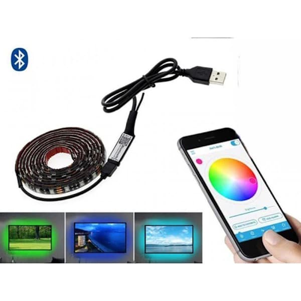 Fleksibel 5m RGB LED-stripe / Lyslenke / LED-stripe Bluetooth APP flerfarget multifärg