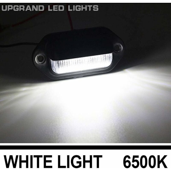 Universal 6LED LED Nummerpladelys Dørtrinslys til Trailer RV Lastbil 2 Pak