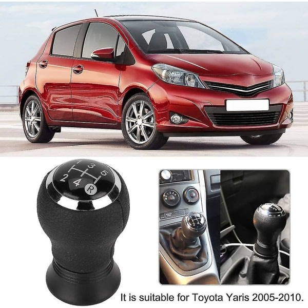Växlingsknopp, 5-växlad växelspakshuvud Bilmodifiering för Toyota Yaris 2005-2010(vanligt)