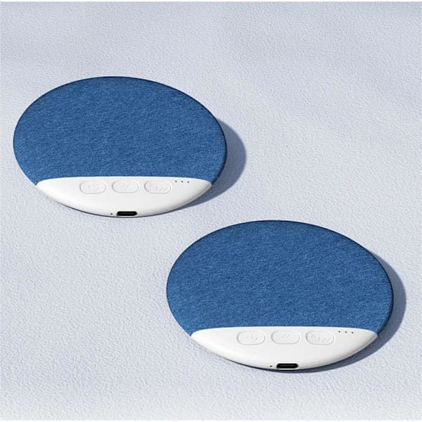 2-pakning Bluetooth-søvnhøyttalere under pute med hvit støy-timer for sengetidsmusikk, lydbøker, blå