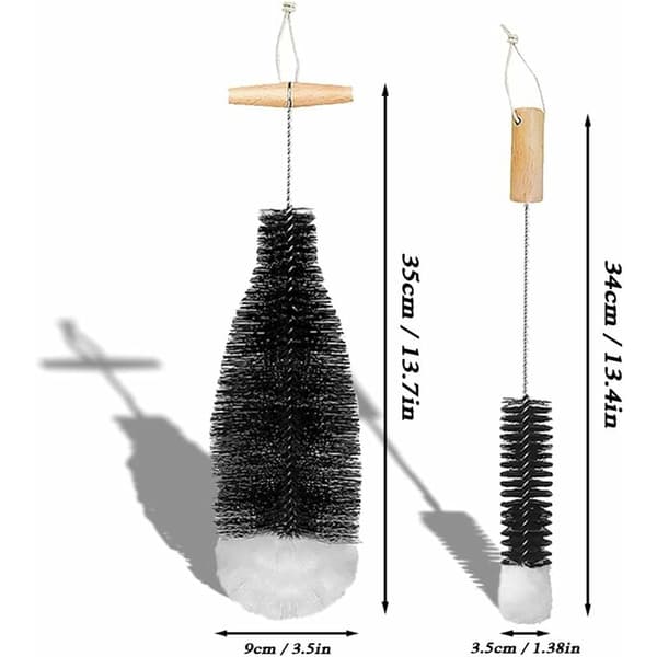 Pullosivellin, 2 kpl puhdistussivellin, edistyksellinen pullonpuhdistussivellin, kuplapullon puhdistussivellin lasipulloille termospulloille vauvan pulloille ja kupeille
