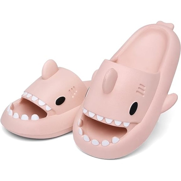 IC Shark Slides för män och kvinnor Molntofflor Sommar Nyhet Öppen tå Sandaler Halkfria Strandpool Duschskor med Vadderad Tjock Sula
