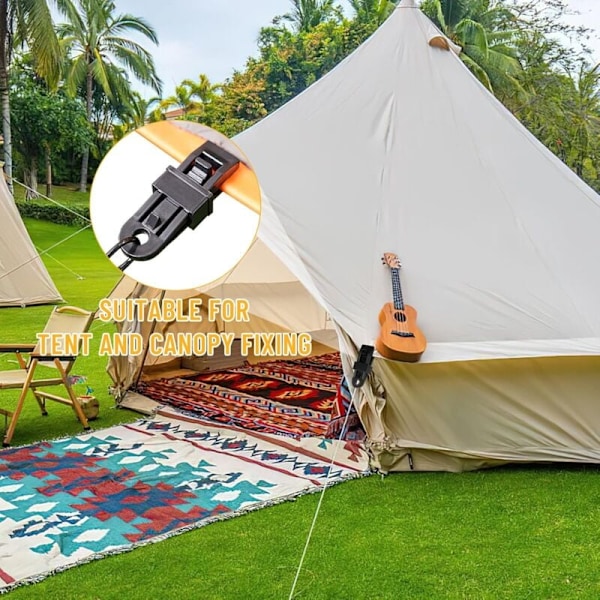 Teltklemme, 15 stk. Presenningsklemmer, Presenningsklemme, Sorte kraftige presenningsklemmer til telte, udendørs camping, markiser, bådovertræk, bannere