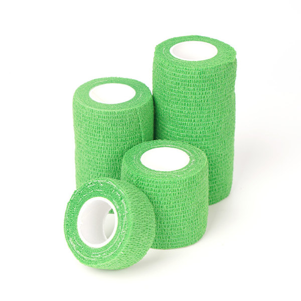 2 stk. farvet elastisk sports selvklæbende bandage hånd- og håndledsbandage til at binde ko-ben og bordben beskyttende bandage Emerald Green 7.5cm*4.5m