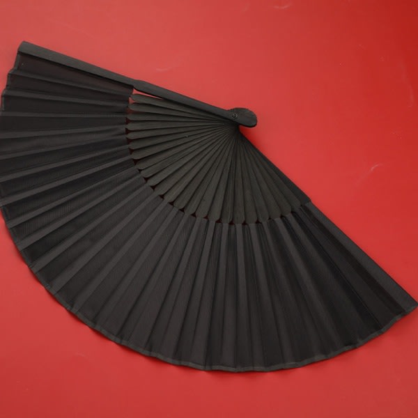 IC Style Black Vintage Hand Fan Folding Fan Dans Party Folding Black one size