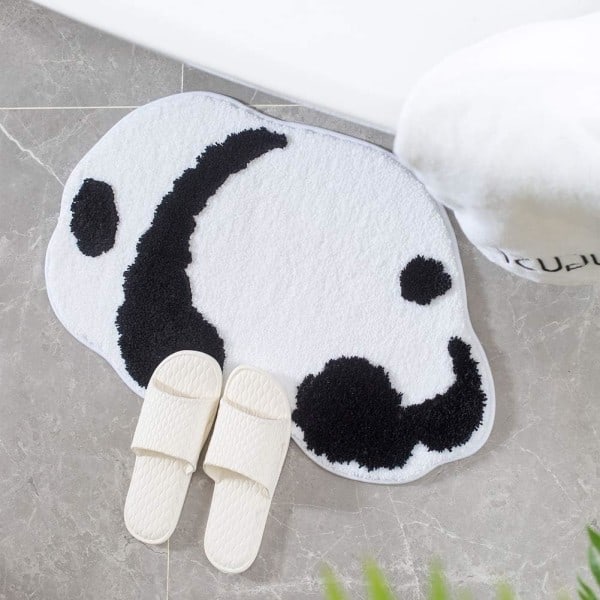 IC Halkfri badrumsmatta Pandaformad tuftad plysch Supermjuk, mysig tvättbar badrumsmatta för sovrummet Tjocka mattor för barn (18\" x 27\", Panda)