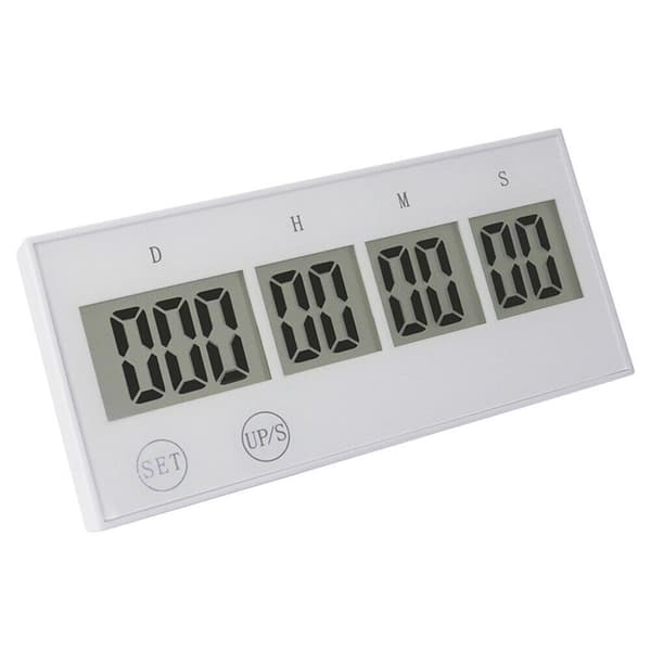 999 Dage Nedtællingsur Elektronisk Digital Timer HVID Hvid White