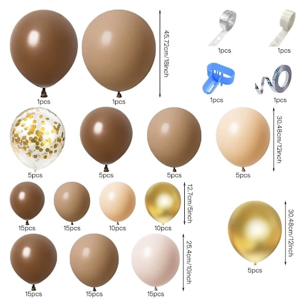 Brun Ballon Guirlande Bue Sæt Nøgen
