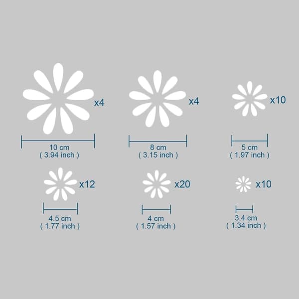 60 stk. Blomster Bilklistremerker Mini Grafikk Bilkarosseri Dekaler