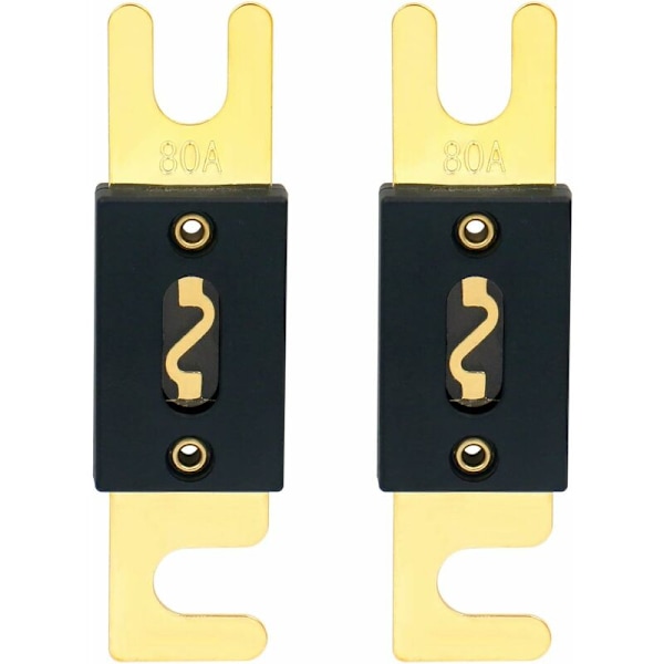 2-pack ANL-säkring - 80A - för bilstereosystem - Svart och guld