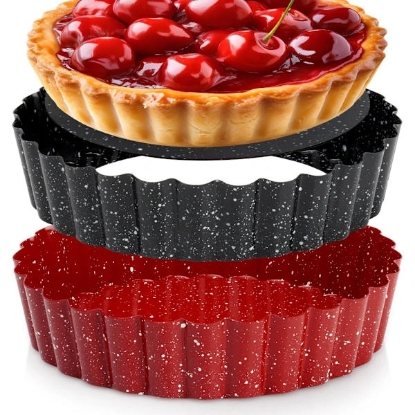 Pie molds with removable bottom, non-stick, 12 cm, 2 pcs