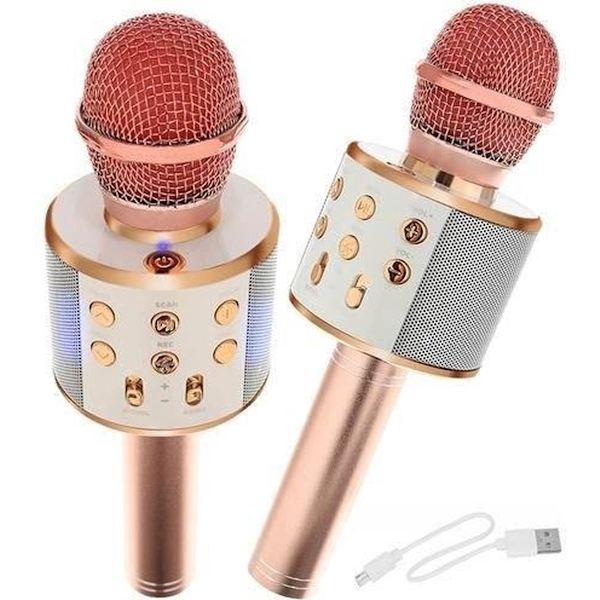 Karaoke - Mikrofoni - Kaiuttimella - Pinkki - Lelu