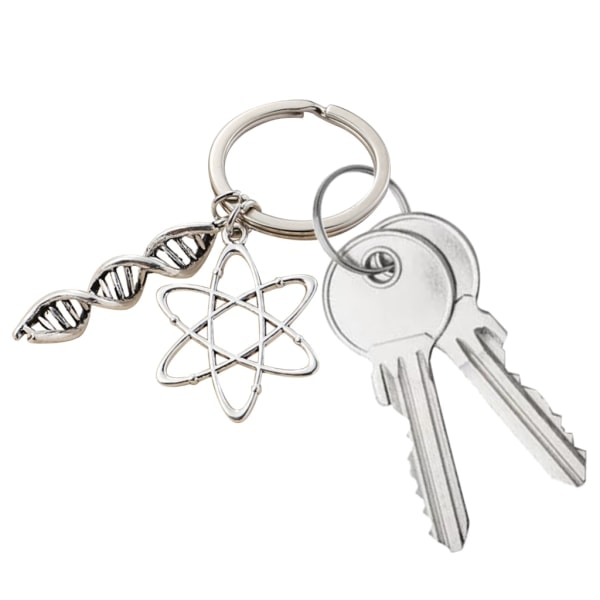 Videnskab nøglering biologi kemi nøglering dekorativ eksamensnøglering med DNA-vedhæng lærergave studerende ornament null - E2835