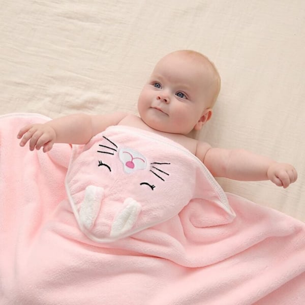 Baby Badhandduk med Huva, Babyhandduk, Unikt Djurmönster, Ultra Mjuk, Absorberande för Pojkar och Flickor, Babypresent Set / Grå