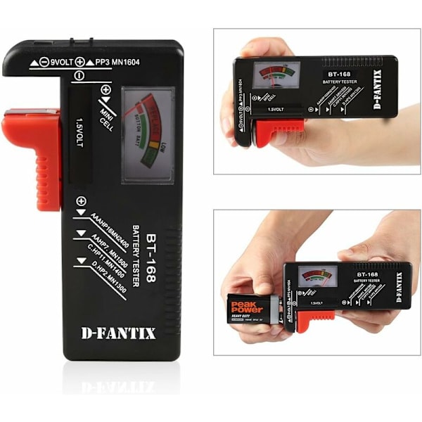 Universal Batteritester, Batterispændingsmåler til AA AAA CD 9V Knapbatterier 1.5V