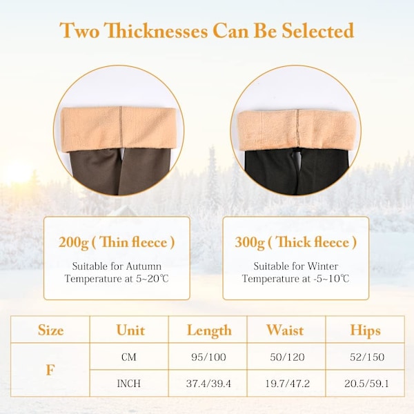Fleeceforet Tights Ekstra Tykke Varme Vinter Dobbeltforet Termiske Tights med Stræk Falsk Sheer Hud Slim Elastiske Leggings Høj Talje Tights til Kvinder 200g