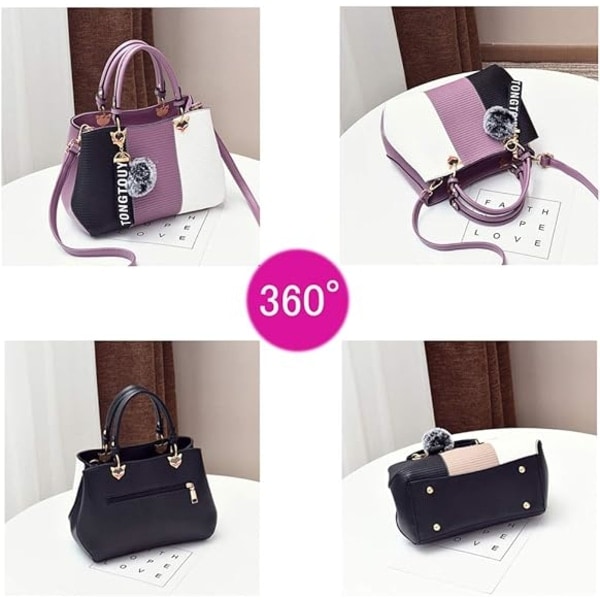 IC Håndvesker for kvinner Mote Damevesker PU Lær Satchel Skuldervesker Tote Bags