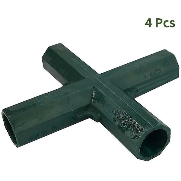 4-pack 4-vägs trädgårdsramhörnanslutning Röranslutning Hörnvinkel för växthusmöbelram 16 mm innerdiameter (platt 4-vägs)