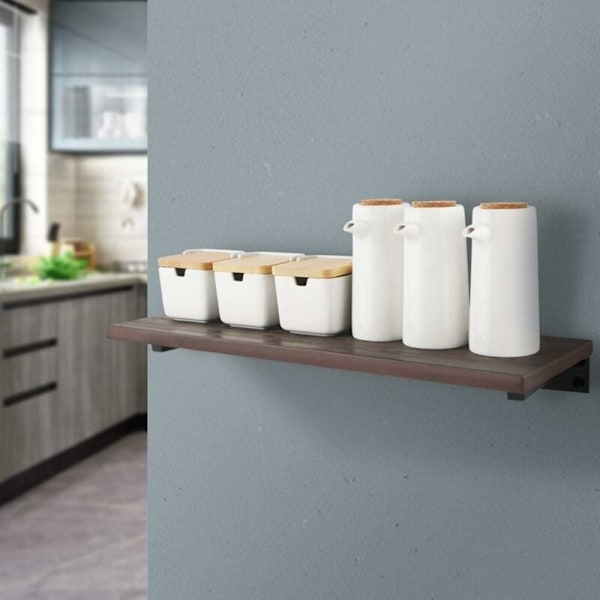 Industriellt Hyllfäste Rostfritt Stål Väggmonterat Hyllstöd Metallfäste för Flytande Hylla Dold Support Matt Svart, 2st, EJT150B-2P