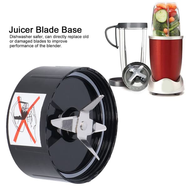 Udskiftningsblenderknivenhed til Magic Bullet 1001, rustfrit stål med pakning, tåler opvaskemaskine, sort sølv