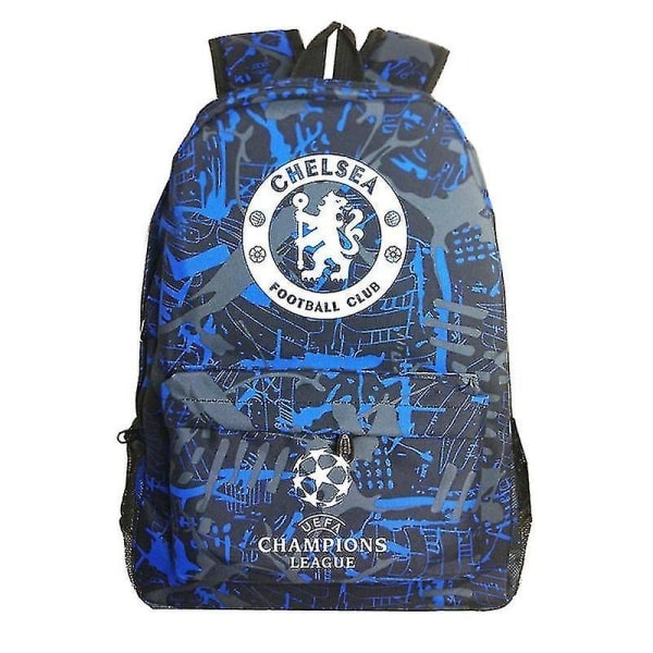 Graffiti Chelsea Uefa Champions League Olkalaukku Fan Reppu Opiskelijan Koulureppu Säilytyslaukku
