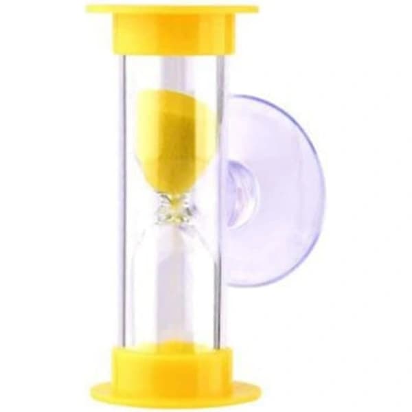 2 minuters dusch-sandtimer med sugpropp, badrumsnedräkning, timglas, inga batterier behövs, rolig badrumsaccessoar, gul Yellow