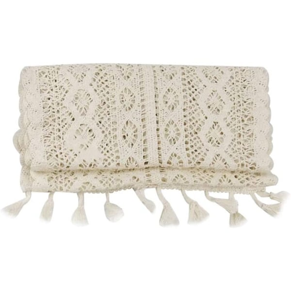 IC Bordløper rektangulær, heklet blonde Elegant Hollow Mesh