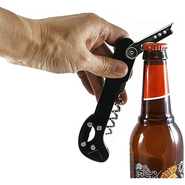Vinflaske Kapselåbner Boomerang Vinåbner Rustfrit Stål Metal Corkscrew Folieskærer 3 i 1 Vinåbner til Servitører Øl