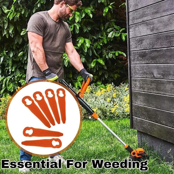 Pakke med 100 kompatible knive til Stihl PolyCut 2-2 PolyCut 3-2, FSA 45 FSA 57 FSE 52, plastikknive til Stihl trådløs trimmer..DEBUNS