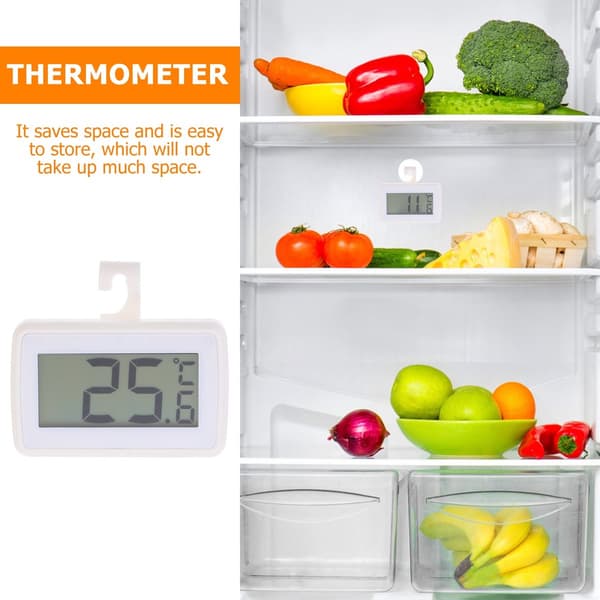 Køleskab Fryser Termometer Sæt med 2, LCD-display, Celsius/Fahrenheit Skift, 3-vejs Montering, Til Hjemmekøkken Kontor