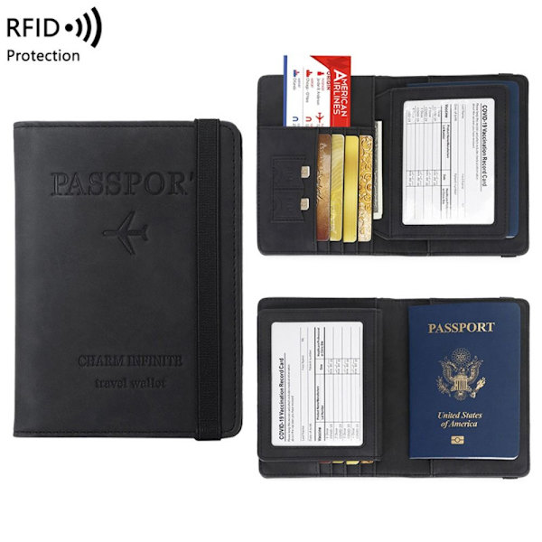 RFID Passfodral Passklipp BLÅ blå blue