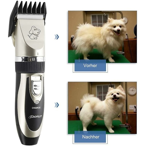 Professionell Hund Katt Klippmaskin Djur Klippmaskin Professionell Klippmaskin för Hund och Katt Keramiska Blad Uppladdningsbar Sladd med 4 Anpassningsbara Kammar