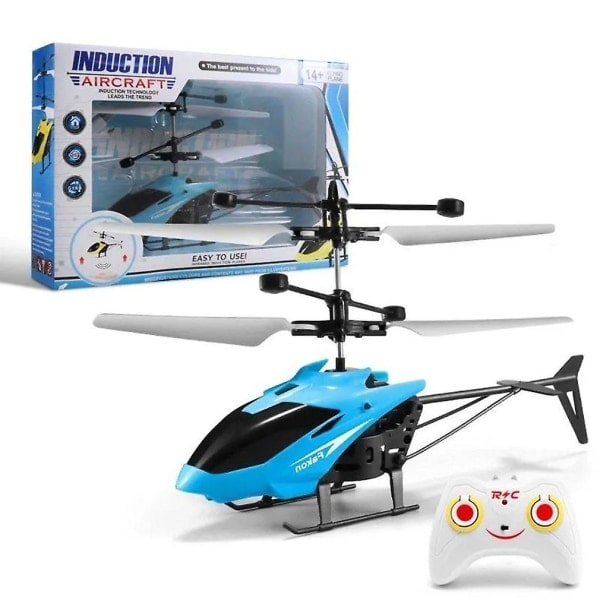 Rc Helikopter Legetøj Flyvende Miniflyvemaskine Rc Flyvemaskine Blå