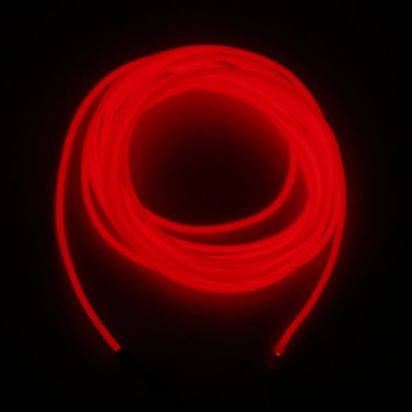 Självlysande Ljusljus Led Brilliant El Wire String 5 Meter Röd