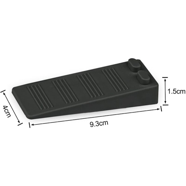 Pehmeä kumikiila, säädettävä korkeus, liukumaton kiila, hajuton ovenpysäytin, matolle, betonille, kovapuulattioille (musta)